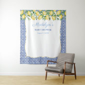 Tenture Lancer de serviettes photo Baby Shower Garçon Citr (En situation)