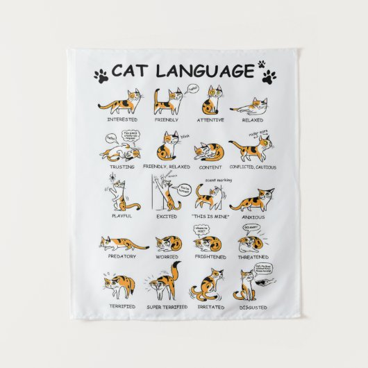 Tenture Langue de chat, Drôle Chat Kitten, Aimer Idée cade (Devant)