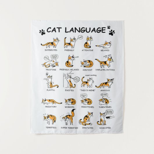 Tenture Langue de chat, Drôle Chat Kitten, Aimer Idée cade (Devant)