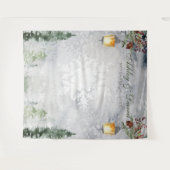 Tenture Lanterne d'arbres de pin rustiques d'hiver Mariage (Devant (Horizontal))