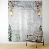 Tenture Lanterne d'arbres de pin rustiques d'hiver Mariage (En situation)