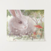 Tenture Lapin avec Fleurs (Devant (Horizontal))