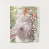 Tenture Lapin avec Fleurs (Devant)