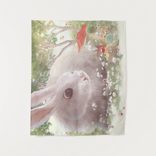 Tenture Lapin avec Fleurs (Devant)