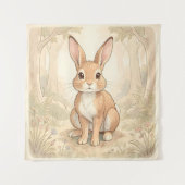 Tenture Lapin brun mignon dans une forêt (Devant)