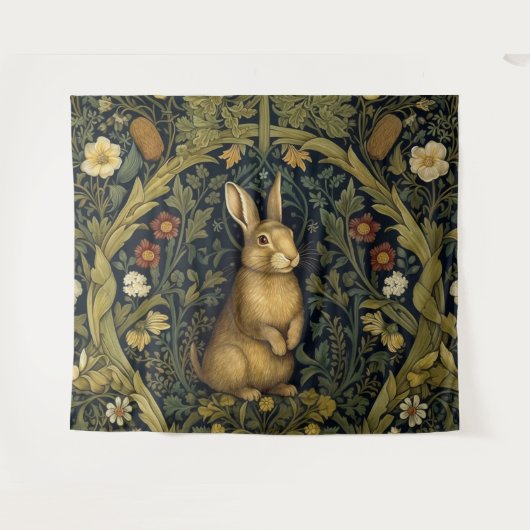 Tenture Lapin dans la forêt style Art nouveau (Devant (Horizontal))
