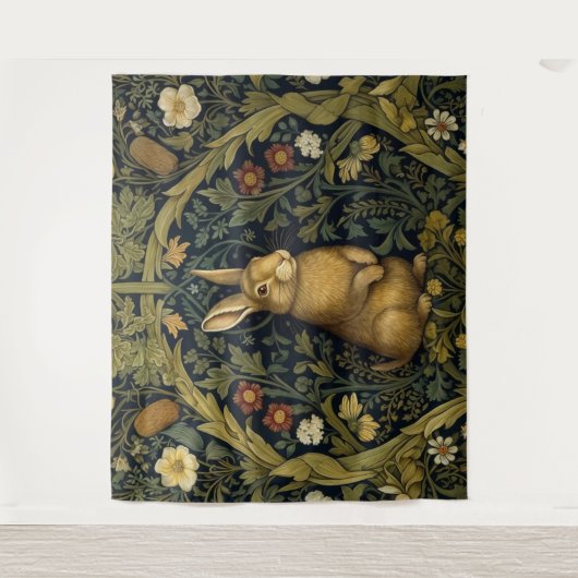 Tenture Lapin dans la forêt style Art nouveau (Devant)