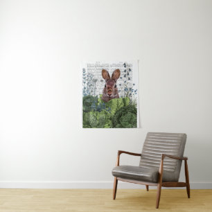 Tenture Lapin dans une patte de chou