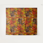 Tenture Lapin d'automne en rouge (Devant (Horizontal))