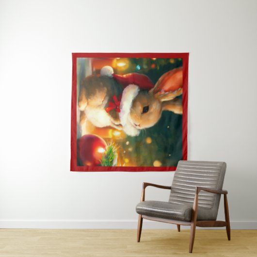 Tenture Lapin de Noël 1 (En situation (horizontale))