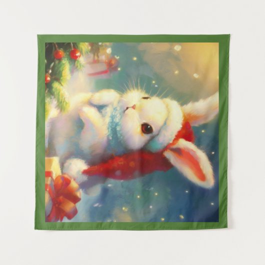 Tenture Lapin de Noël 2 (Devant (Horizontal))