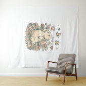 Tenture Lapin en fleurs (En situation (horizontale))