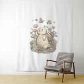 Tenture Lapin en fleurs (En situation)