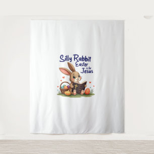 Tenture Lapin Silencieux Pâques est pour Jésus Conception