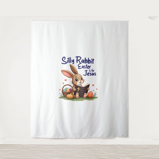 Tenture Lapin Silencieux Pâques est pour Jésus Conception (Devant)