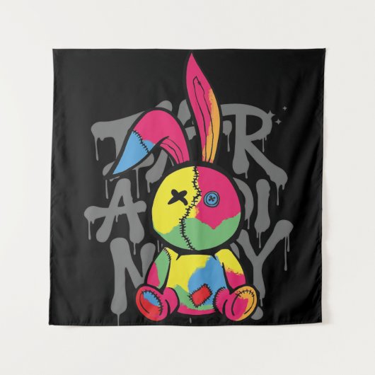 Tenture Lapin Urbain Néon (Devant)