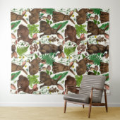 Tenture Lapins et flore boisée 4 (En situation (horizontale))