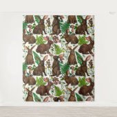 Tenture Lapins et flore boisée 4 (Devant)