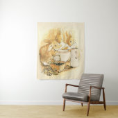Tenture Lapins et Pudding au lait par Beatrix Potter (En situation)