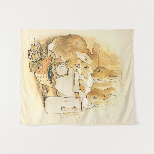 Tenture Lapins et Pudding au lait par Beatrix Potter (Devant (Horizontal))