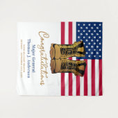 Tenture L'armée de retraite militaire tire son drapeau amé (Devant (Horizontal))