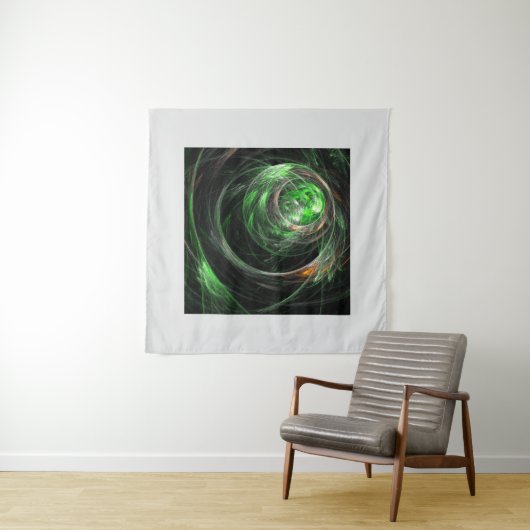 Tenture L'art Abstrait vert du monde entier (En situation (horizontale))