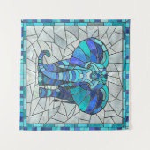 Tenture L'art de la mosaïque Blue Elephant (Devant (Horizontal))