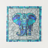 Tenture L'art de la mosaïque Blue Elephant (Devant)