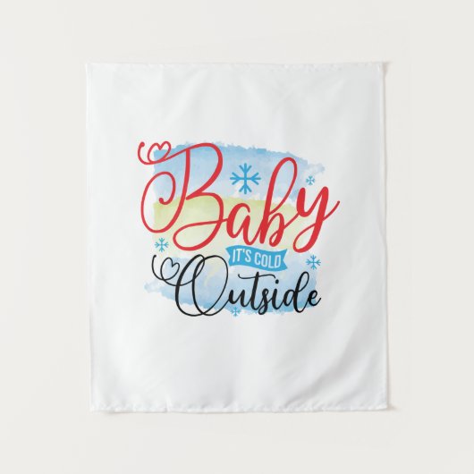 Tenture L'art de l'hiver Bébé Il fait froid dehors (Devant)