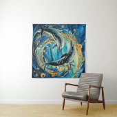 Tenture L'art des dauphins (En situation (horizontale))