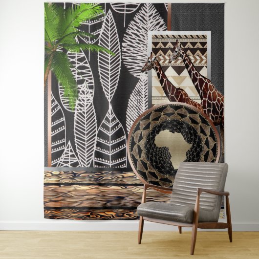Tenture L'art graphique des Giraffes africaines (En situation)
