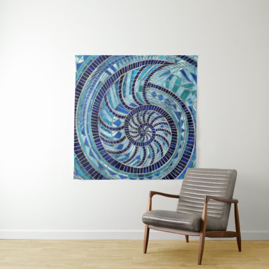 Tenture L'art mosaïque de Nautilus Shell (En situation (horizontale))