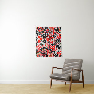 Tenture L'art populaire ukrainien motif floral abstact