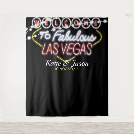 Tenture Las Vegas Mariage Photo Booth Reception fond (Devant)