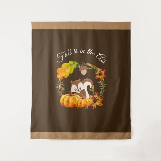 Tenture L'automne est dans la typographie aérienne avec éc (Devant)