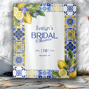Tenture Lavage de Mariage Italien Mosaïque Carreaux Bleus