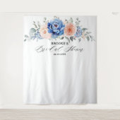 Tenture Lavage de robe de mariée rose poudré bleu marine (Devant)