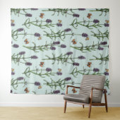 Tenture Lavande et papillons sur verre de mer (En situation (horizontale))