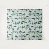 Tenture Lavande et papillons sur verre de mer (Devant (Horizontal))