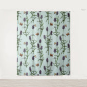 Tenture Lavande et papillons sur verre de mer (Devant)