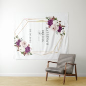 Tenture Lavande Géométrique Rose Floral Mariage Fête  (En situation (horizontale))