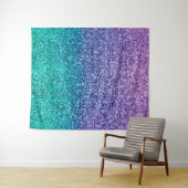 Tenture Lavande violet et Turquoise Aqua Green Sparkly Par (En situation (horizontale))