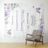 Tenture Lavande Violet Floral Quinceañera Mariée Bienvenue (En situation (horizontale))