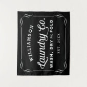 Tenture Lave-linge noire personnalisée Laver Plier sec (Devant)