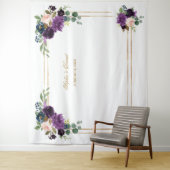 Tenture Lavender Floral Gold Frame Photo Booth Arrière-pla (En situation)