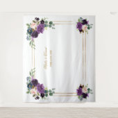 Tenture Lavender Floral Gold Frame Photo Booth Arrière-pla (Devant)