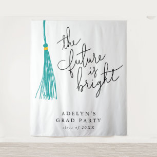 Tenture L'Avenir Est Lumineux Turquoise Tassel Moderne