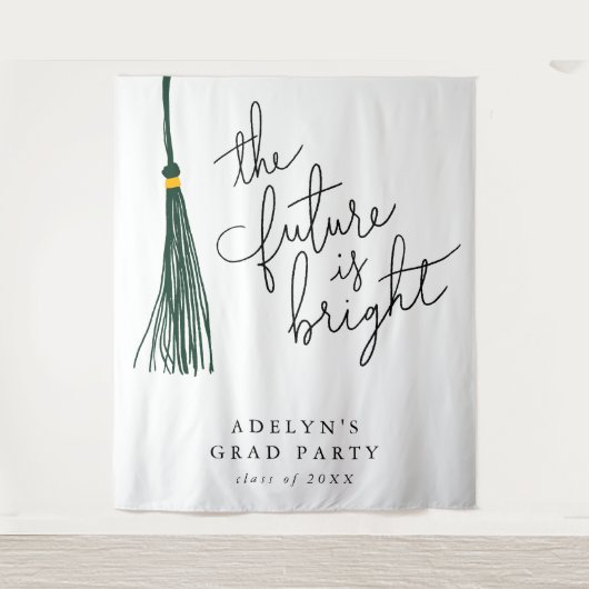 Tenture L'Avenir Est Vert Brillant Tassel Moderne (Devant)