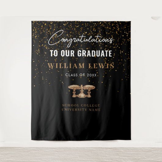Tenture Law School Black Gold Graduation Photo Contexte (Devant)