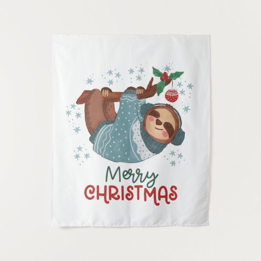 Tenture Lazy Sloth Noël (Devant)